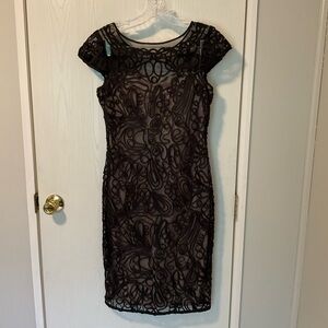 Joseph Ribkoff Elegant Black Mini Dress Cap Sleeve Size 6